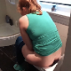 A blonde girl is recorded pissing, farting and taking a soft sounding shit. When she wipes her ass, we get a brief glimpse of the poop in the toilet before she flushes. About a minute.